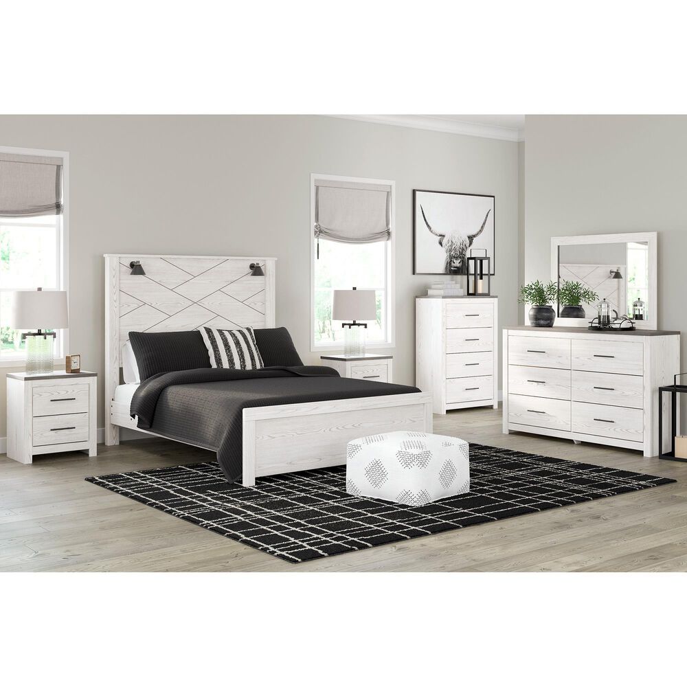 Ashley Gerridan 3-Piece King Bedroom Set with Dresser and Nightstand in White and Gray, , large