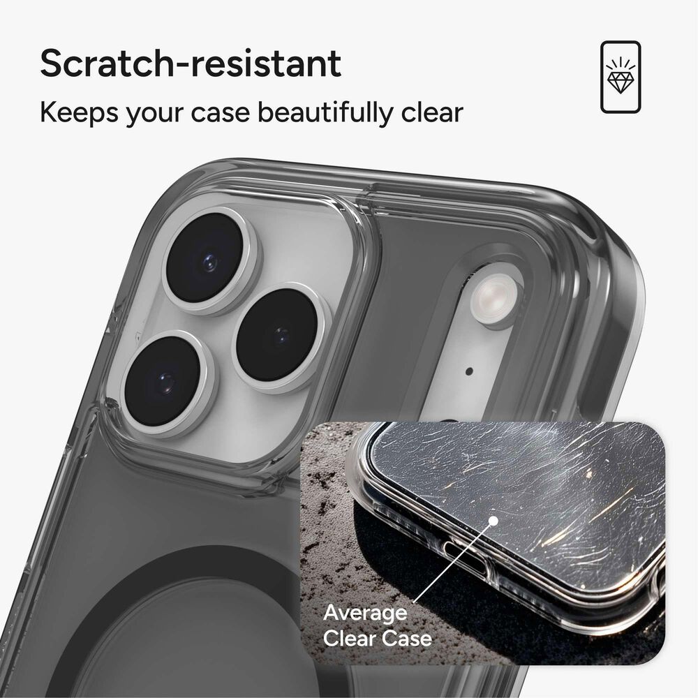 Zagg Santa Cruz Snap for MagSafe Clear Phone Case with Stand for iPhone 17 Pro Max in Midnight Black, , large