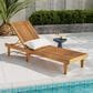 Hearth and Haven Nadine Outdoor Chaise Lounge with Adjustable Back in Teak, , large