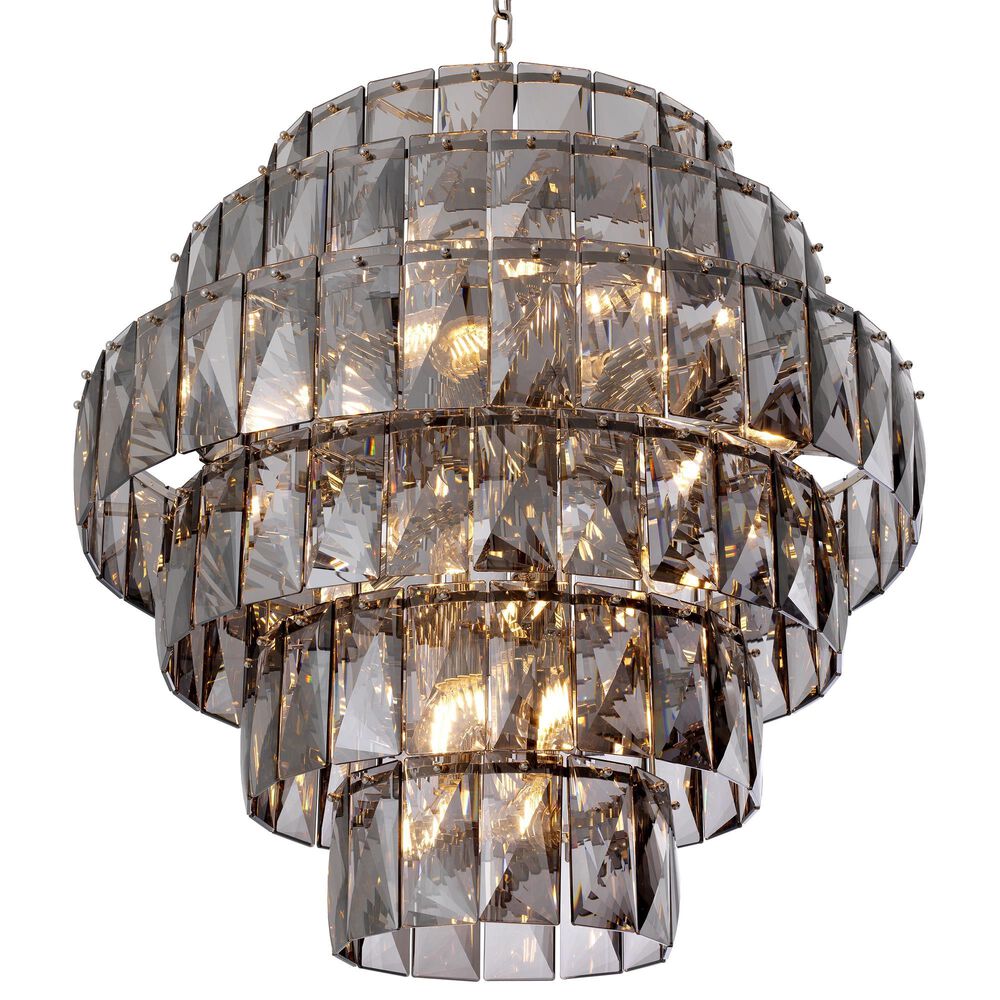 Eichholtz Chandelier Amazone L Chandelier Crystal Glass in Smoke, , large