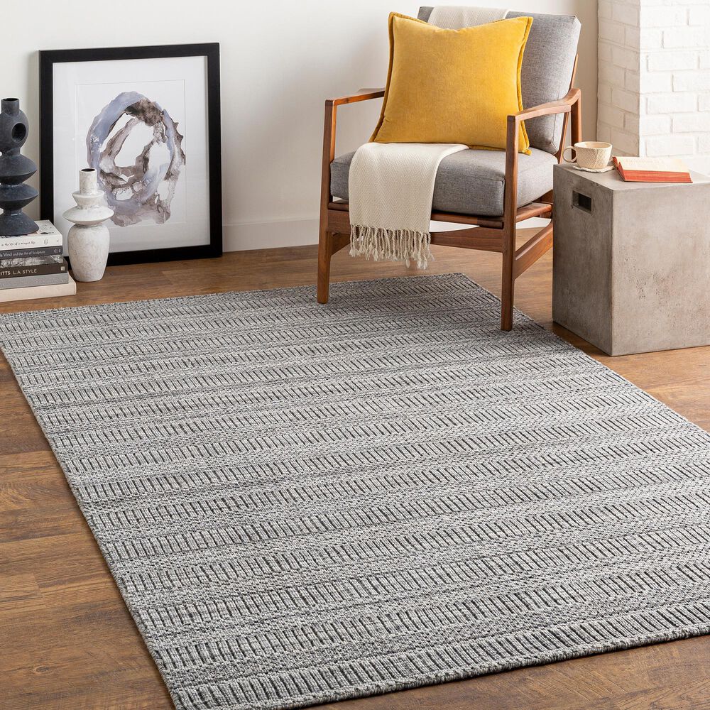 Surya Hickory 9&#39; x 12&#39; Gray, Charcoal, Light Slate and Cream Area Rug, , large