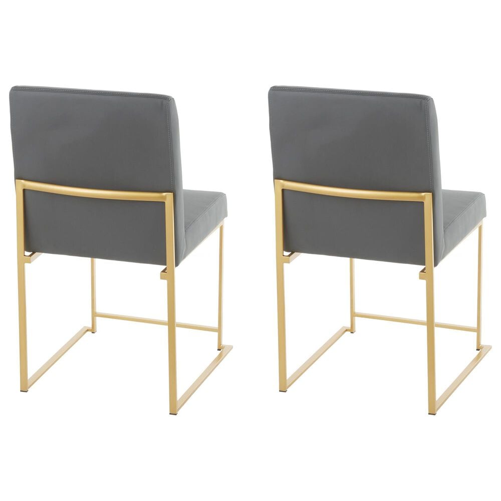 Lumisource Fuji Side Chair with Grey Cushion in Gold (Set of 2), , large