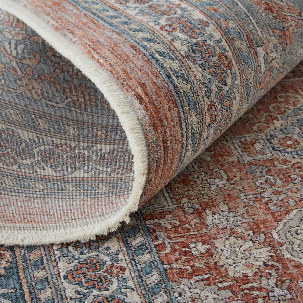 Feizy Marquette 3761F 2&#39;8&quot; x 8&#39; Rust and Blue Runner, , large