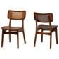 Baxton Studio Tafari Side Chair in Walnut Brown and Light Brown (Set of 2), , large