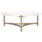 Urban Home Lyon Round Coffee Table in Ivory and Brushed Bronze, , large