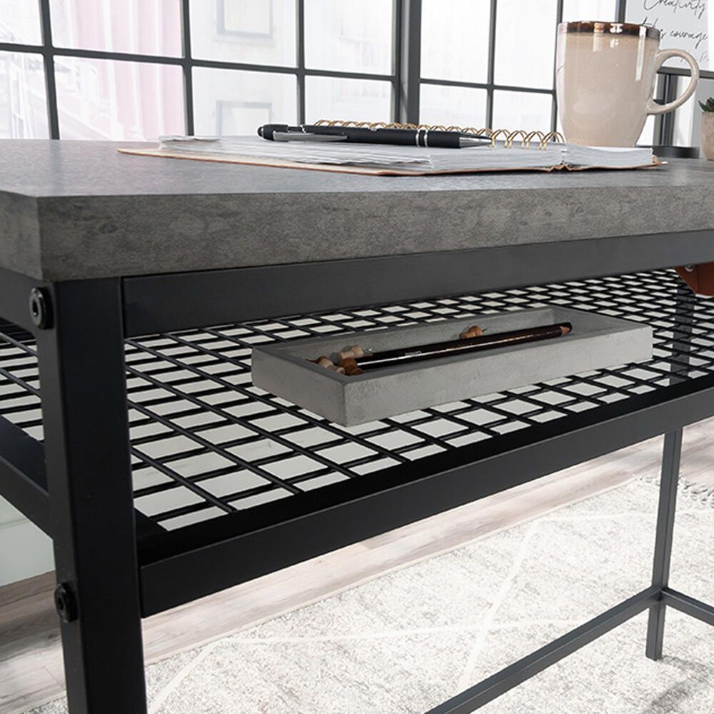 Sauder Market Commons Writing Desk in Slate Gray and Black, , large