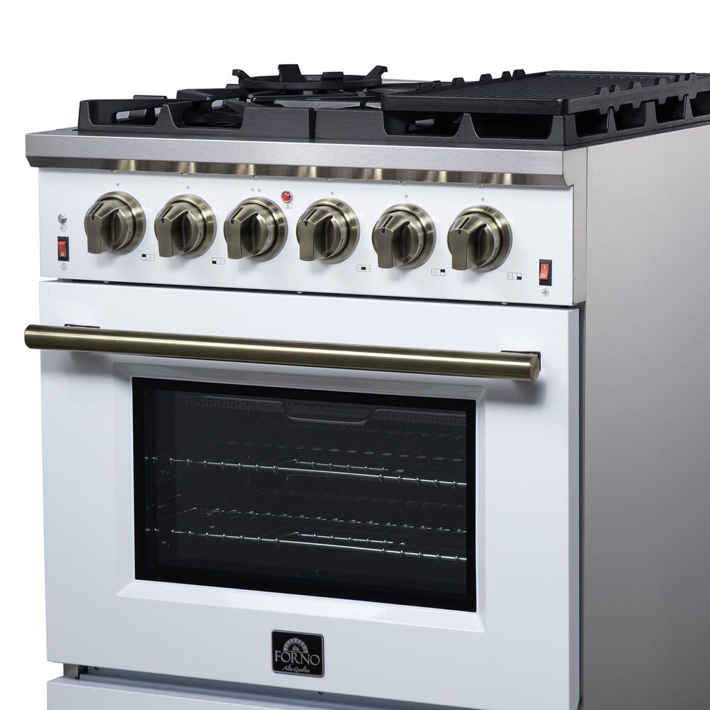 Forno Massimo 30" Freestanding Gas Range in White, , large