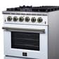 Forno Massimo 30" Freestanding Gas Range in White, , large