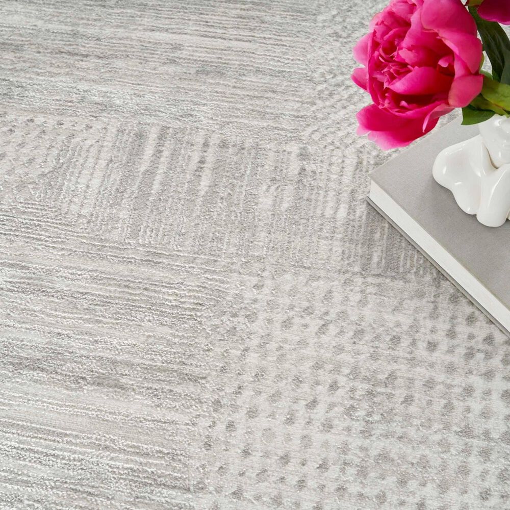 Nourison Glitz GLZ09 Silver and Grey 9&#39; x 12&#39; Area Rug, , large