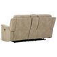 Ashley Next-Gen DuraPella Power Console Loveseat with Power Headrest in Sand, , large