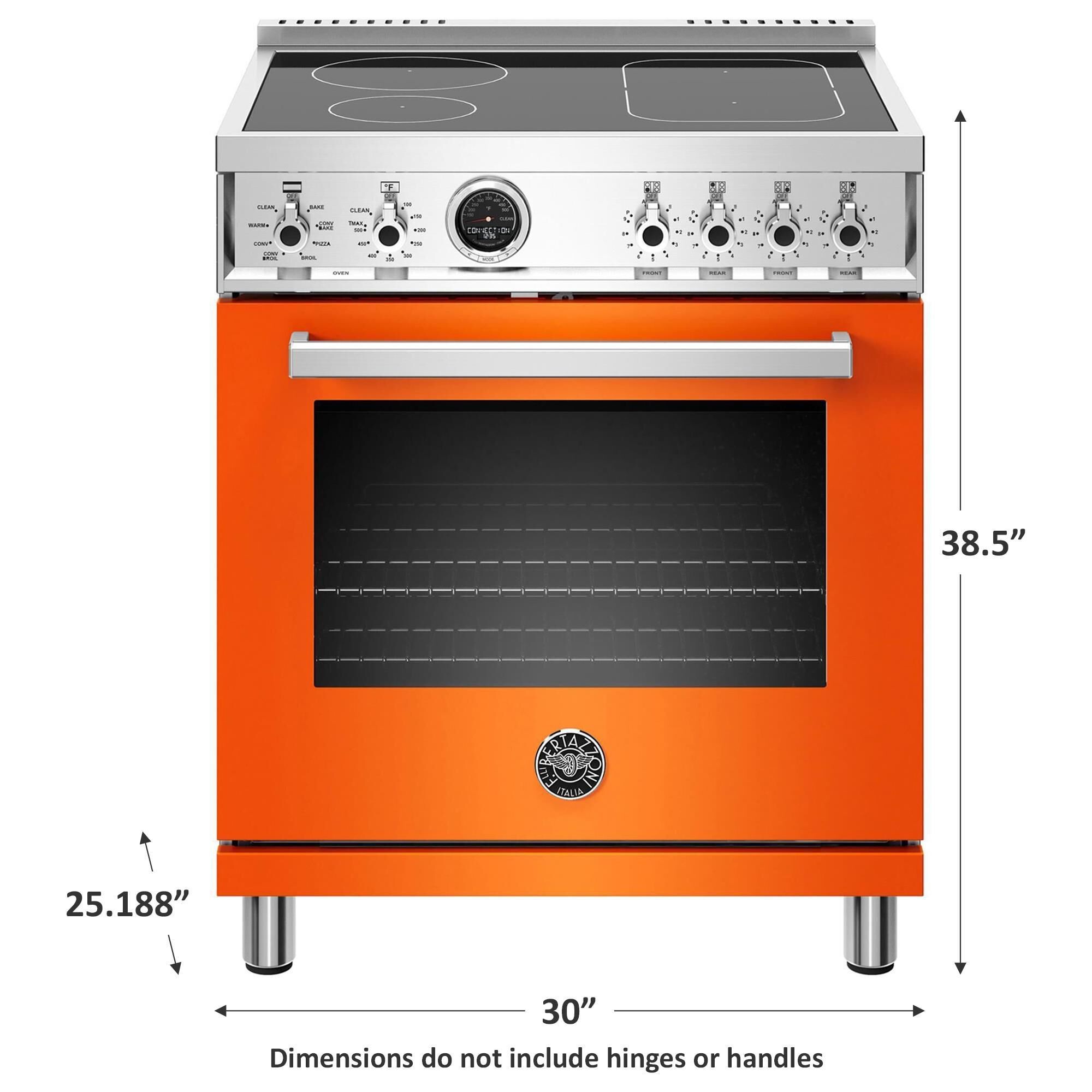 Bertazzoni 30 Professional Induction Electric Range in Orange