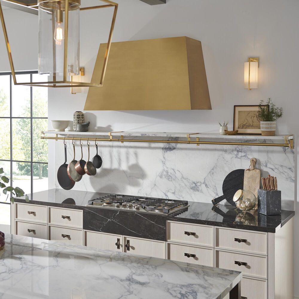 Monogram 48" Wall Hood Custom in Brass Nebraska Furniture Mart