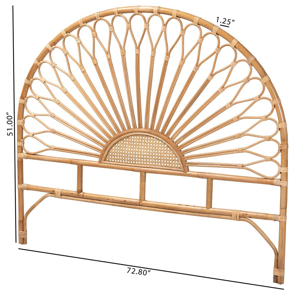 Baxton Studio Perenna King Standalone Headboard in Natural Brown, , large