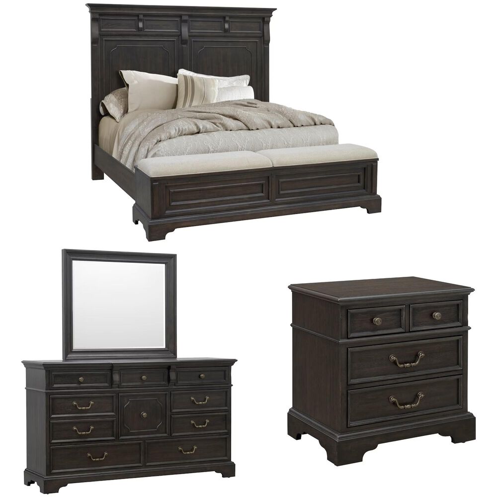 Chapel Hill Hickory Creek 4-PC King Storage Bedroom Set, , large