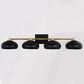 Vaxcel Belmont 4-Light Bathroom Vanity in Matte Black and Satin Brass, , large
