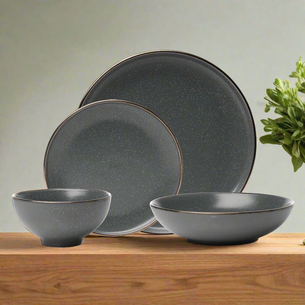 Godinger Silver Beaumont 16-Piece Dinnerware Set in Grey, White and Gold, , large