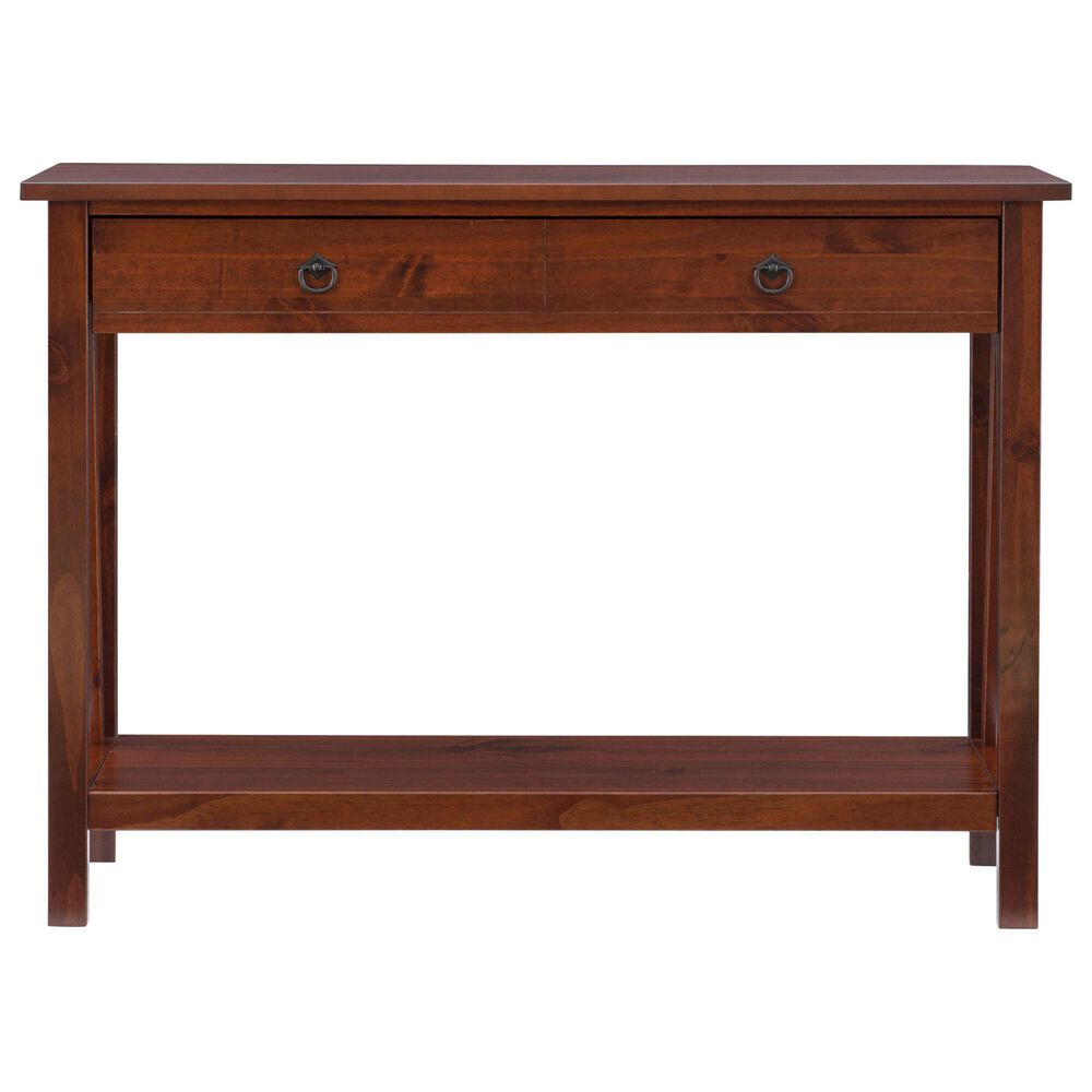 Linon Home Decor Trenton Console Table in Antique Tobacco, , large
