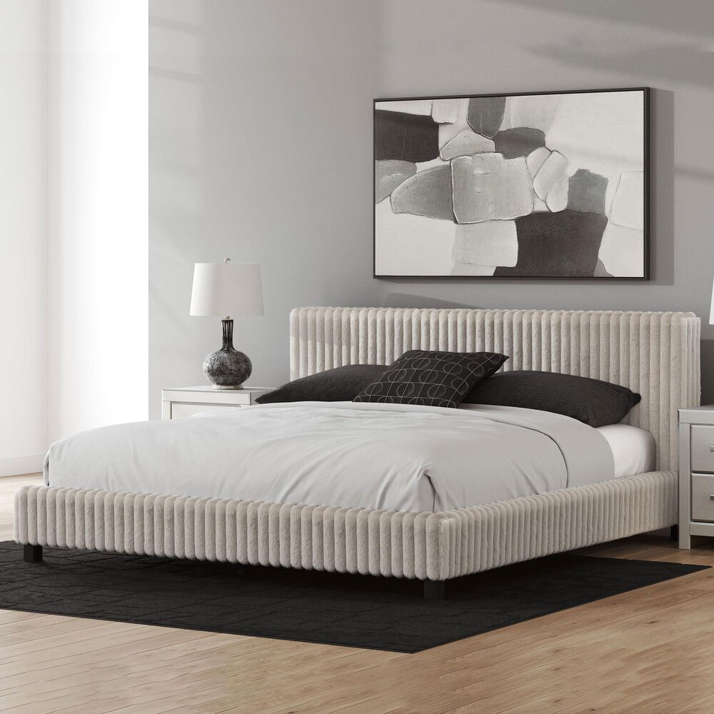 Ashley Zuraleus King Upholstered Platform Bed in Gray, , large