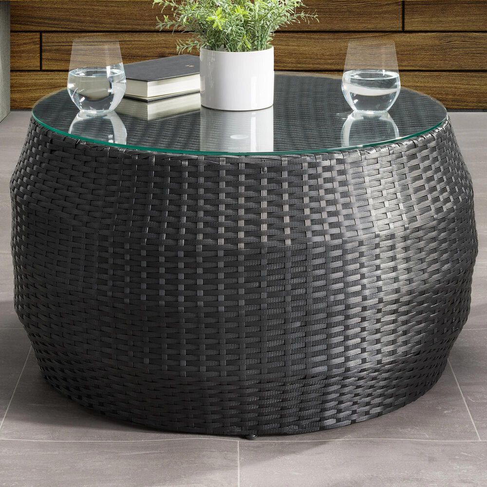 CorLiving Parksville Patio Coffee Table in Black, , large