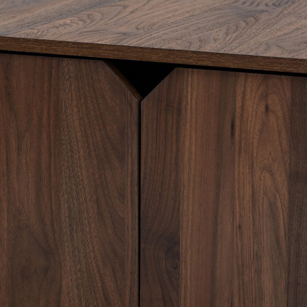Baxton Studio Jasper 2-Door Cat Litter Box Cover House in Walnut Brown, , large