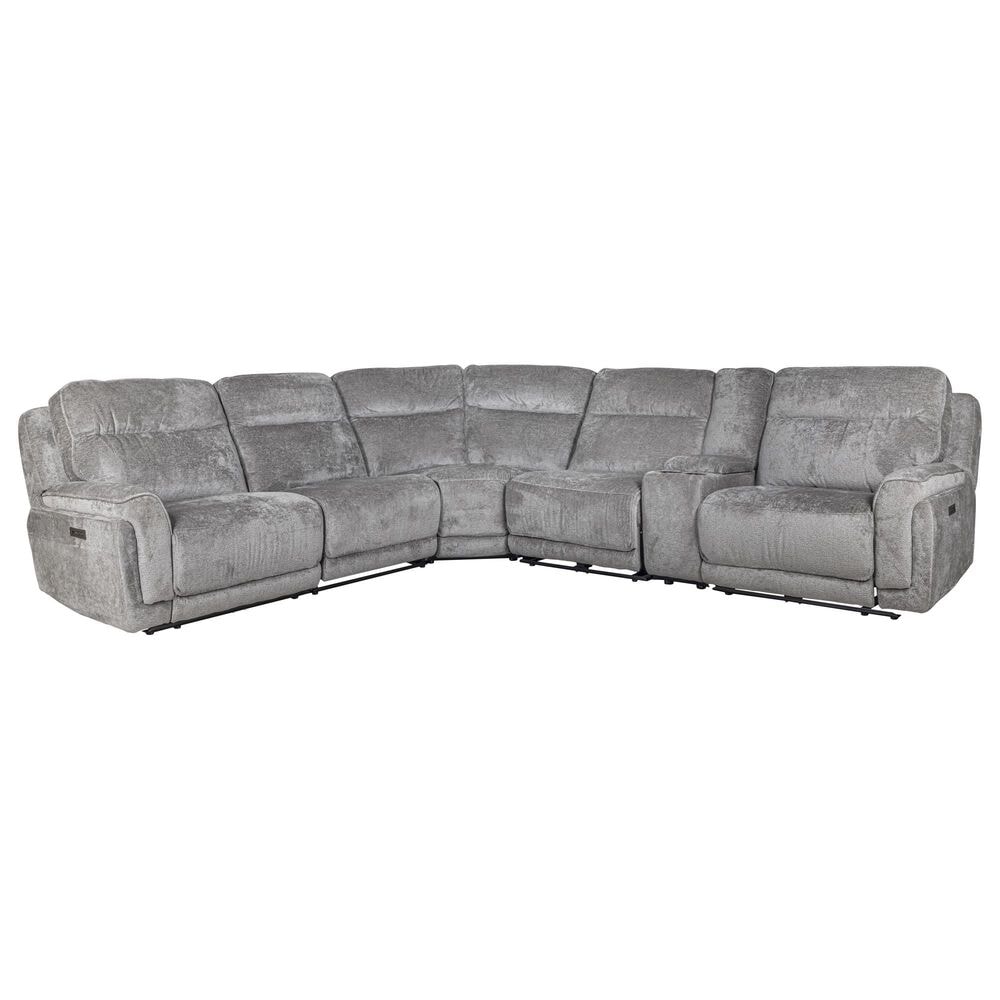 Oxford Furniture Cheers 6-Piece Power Reclining Sectional in Milan Fog, , large