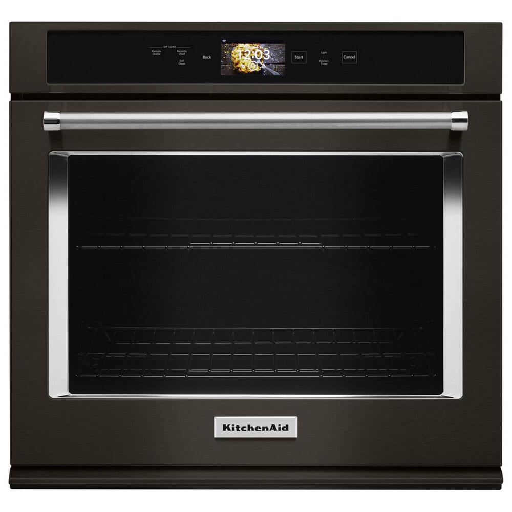 KitchenAid 30" Single Wall Oven in Black Stainless Steel, , large