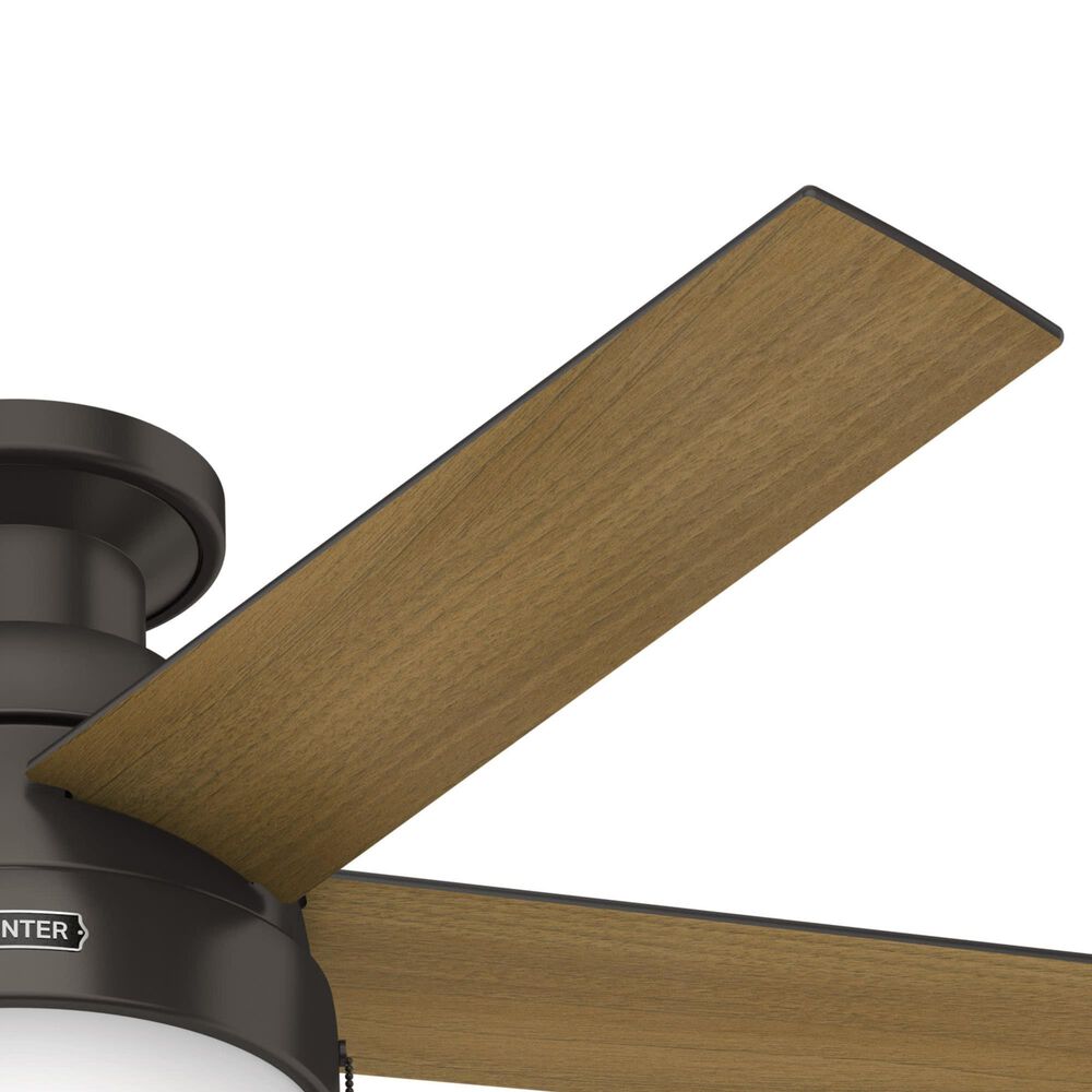 Hunter Anslee Low Profile 46&quot; Ceiling Fan with LED Lights in Premier Bronze, , large