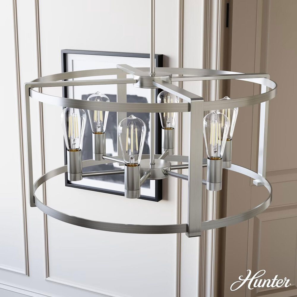 Hunter Astwood 6-Light Chandelier in Brushed Nickel, , large