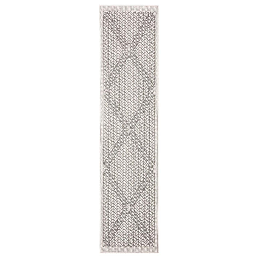 Safavieh Bermuda 2" x 10" Cream and Grey Indoor/Outdoor Performance Runner, , large