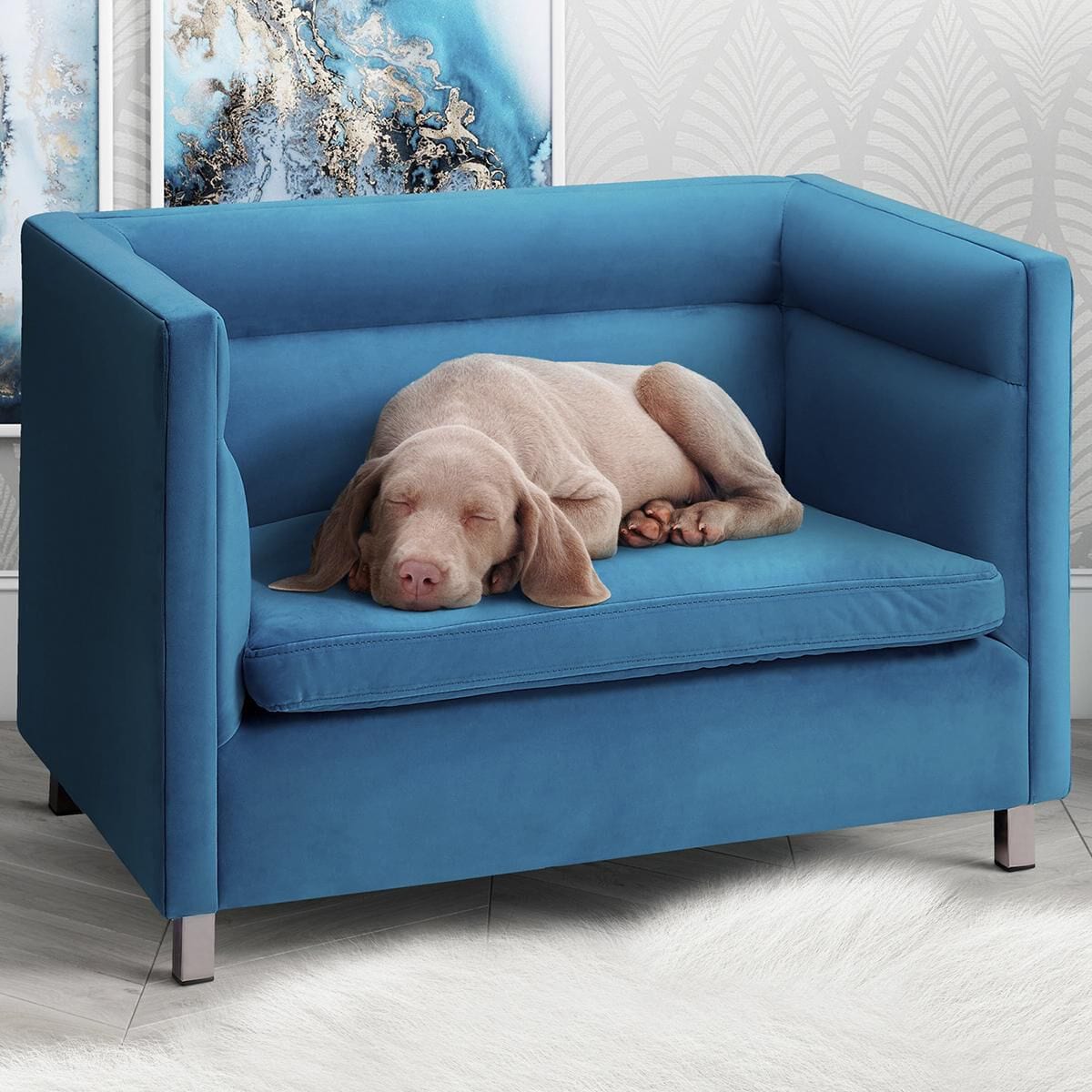 blue beagle dog bed