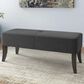 CorLiving Antonio 46" Bench with Espresso Legs in Dark Grey, , large