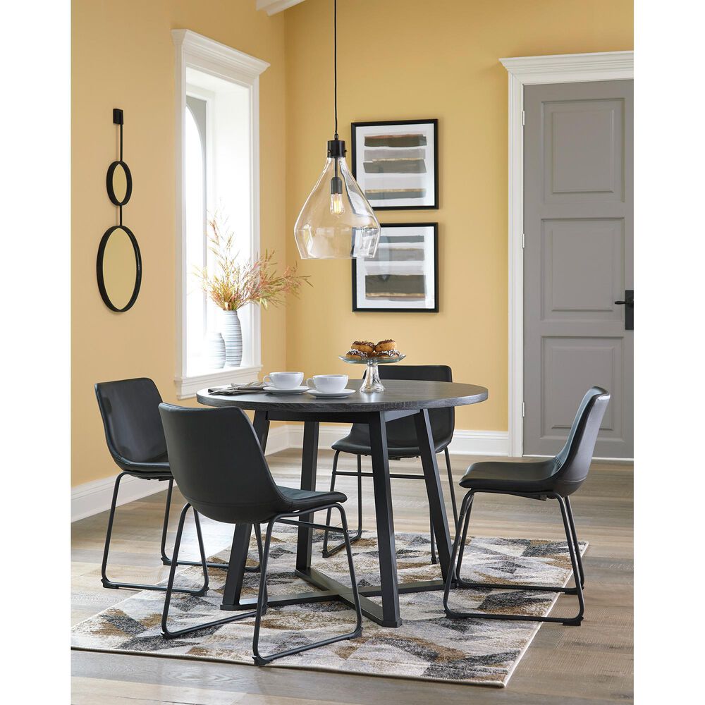 Signature Design by Ashley Centiar Dining Side Chair in Black (Set of 2