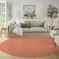 Nourison Twist Reversible 8" Round Coral Indoor/Outdoor Area Rug, , large