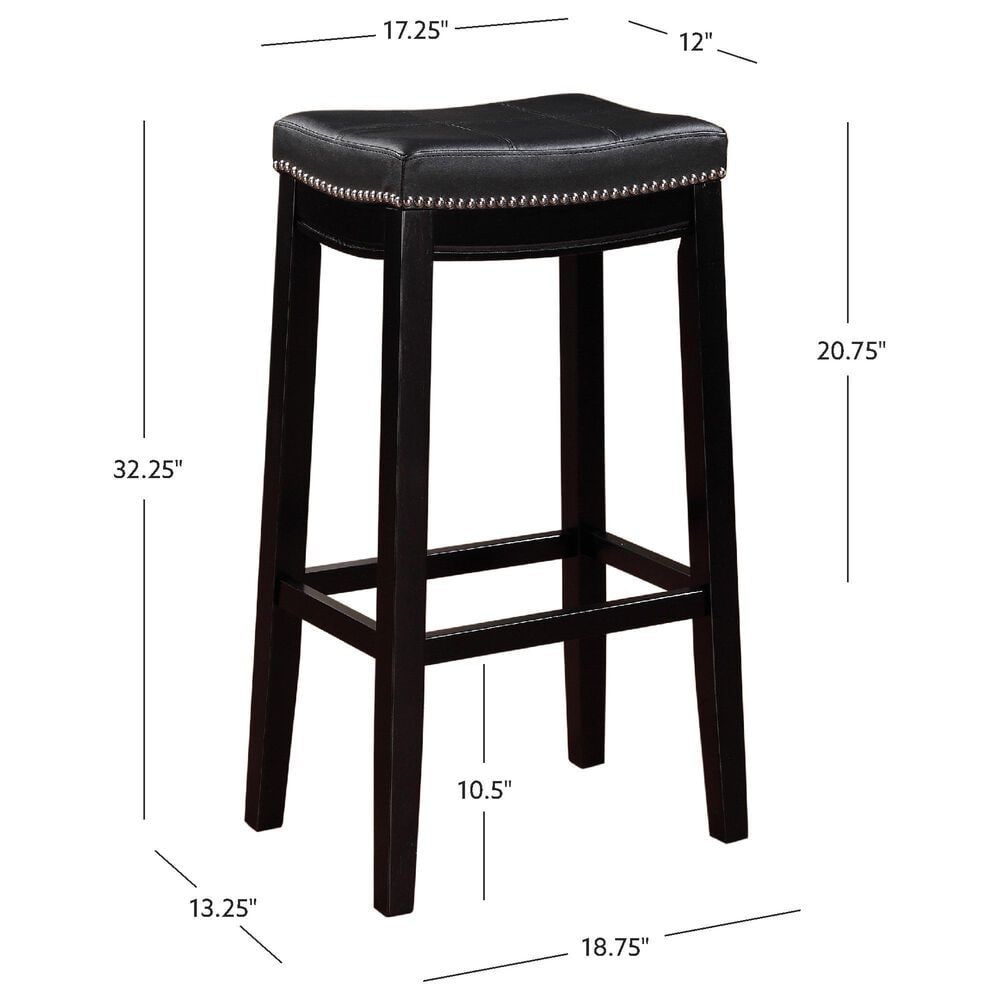 Linon Home Decor Claridge Bar Stool in Black (Set of 2), , large