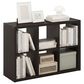 HOMLUX 6-Cube Reversible Open Back Bookshelf in Dark Oak, , large