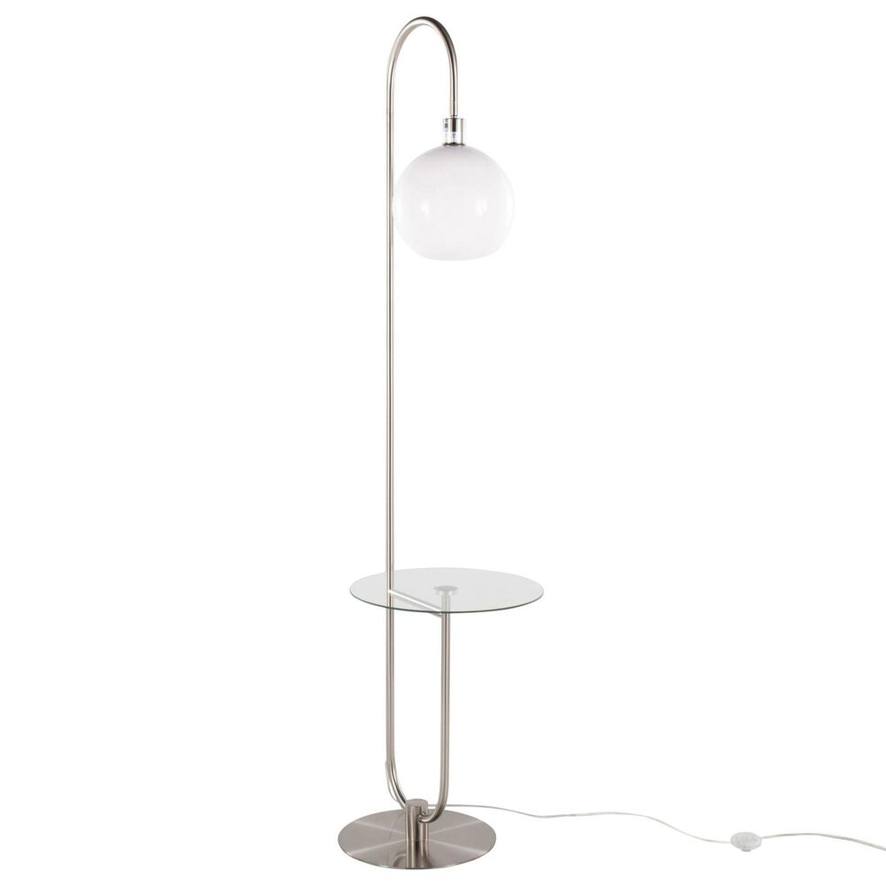 Grandview Gallery Trombone Floor Lamp in Nickel and Clear, , large