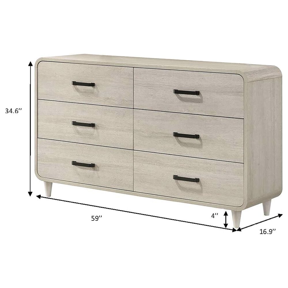 Crown Mark Nyomi 5 Piece King Panel Bedroom Set with Two Nightstands in White, , large