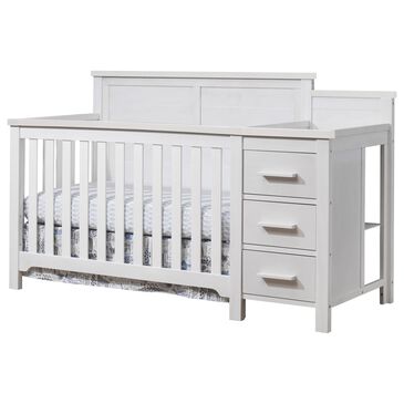 Sorelle Farmhouse 2-Piece Crib with Changer in Weathered White, , large