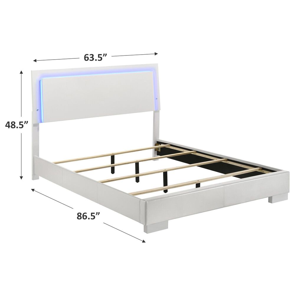 Pacific Landing Felicity Queen Low Profile Bed with LED Backlight, , large