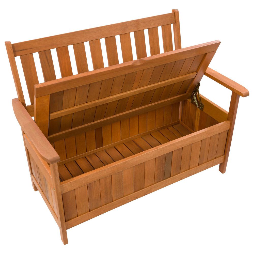 CorLiving Miramar Patio Storage Bench in Brown, , large