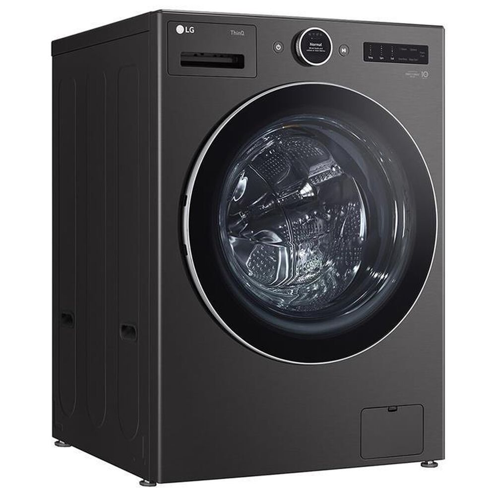 LG 5 Cu. Ft. Smart Front Load Washer with Pedestal in Black Steel, , large