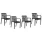 International Home Miami Curazao Outdoor Stackable Dining Chair in Black (Set of 4), , large