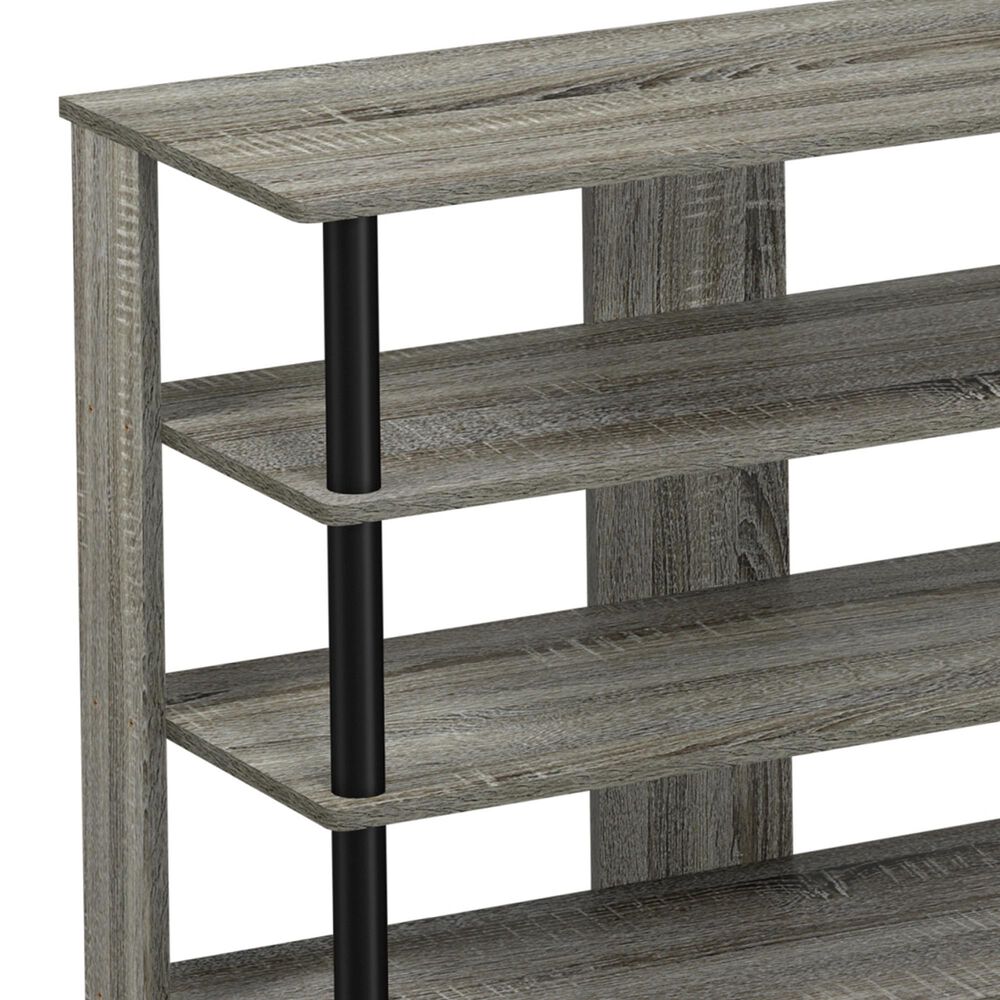 HOMLUX 5-Tier Shoe Rack in French Oak and Black, , large