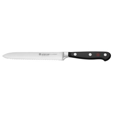 Wusthof Trident Classic Serrated Utility Knife in Stainless Steel and Black, , large