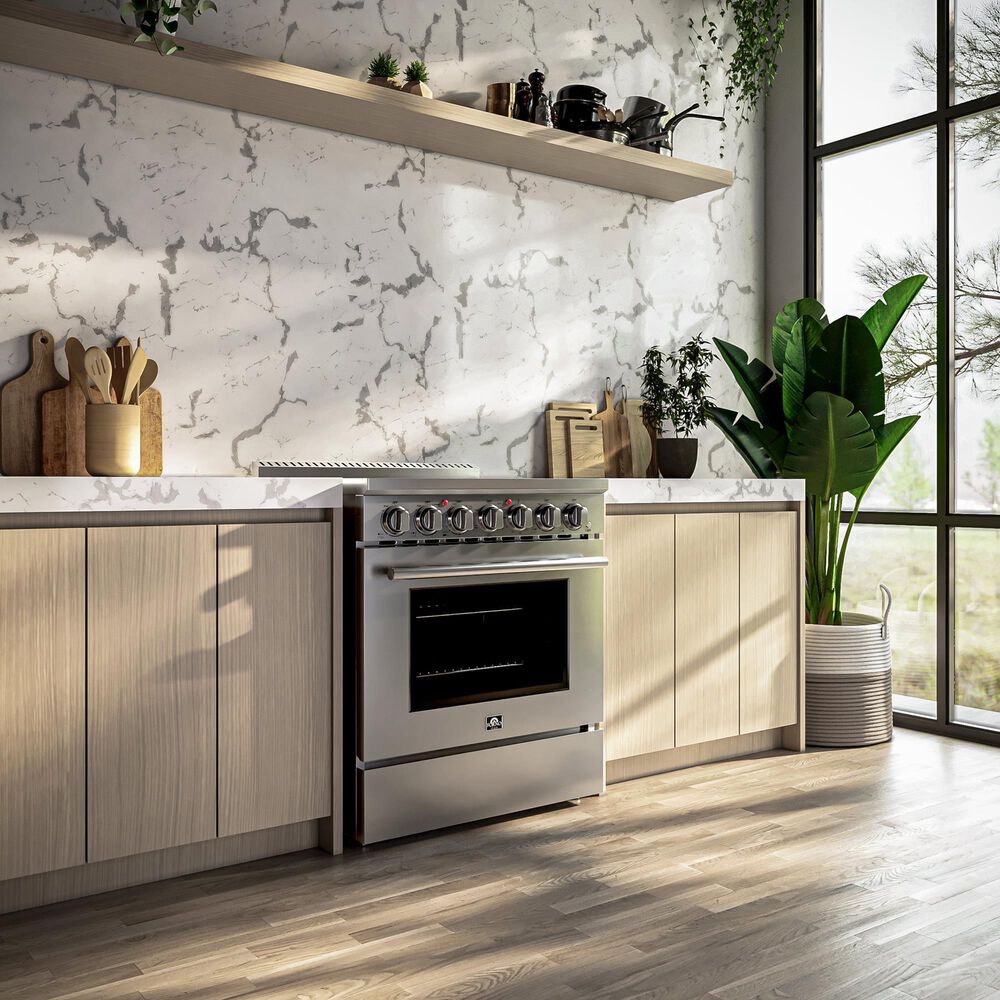 Forno Paolo 30" Freestanding Electric Range in Stainless Steel, , large