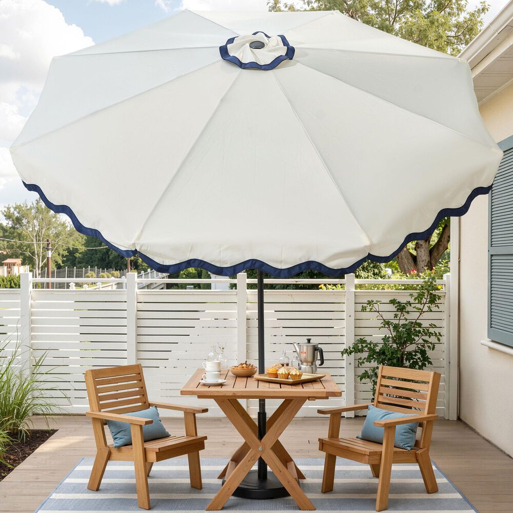 HOMLUX 10' Patio Umbrella in White, , large