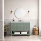 James Martin Vanities Breckenridge 48" Single Bathroom Vanity in Smokey Celadon with 3 cm Carrara White Marble Top and Rectangular Sink, , large
