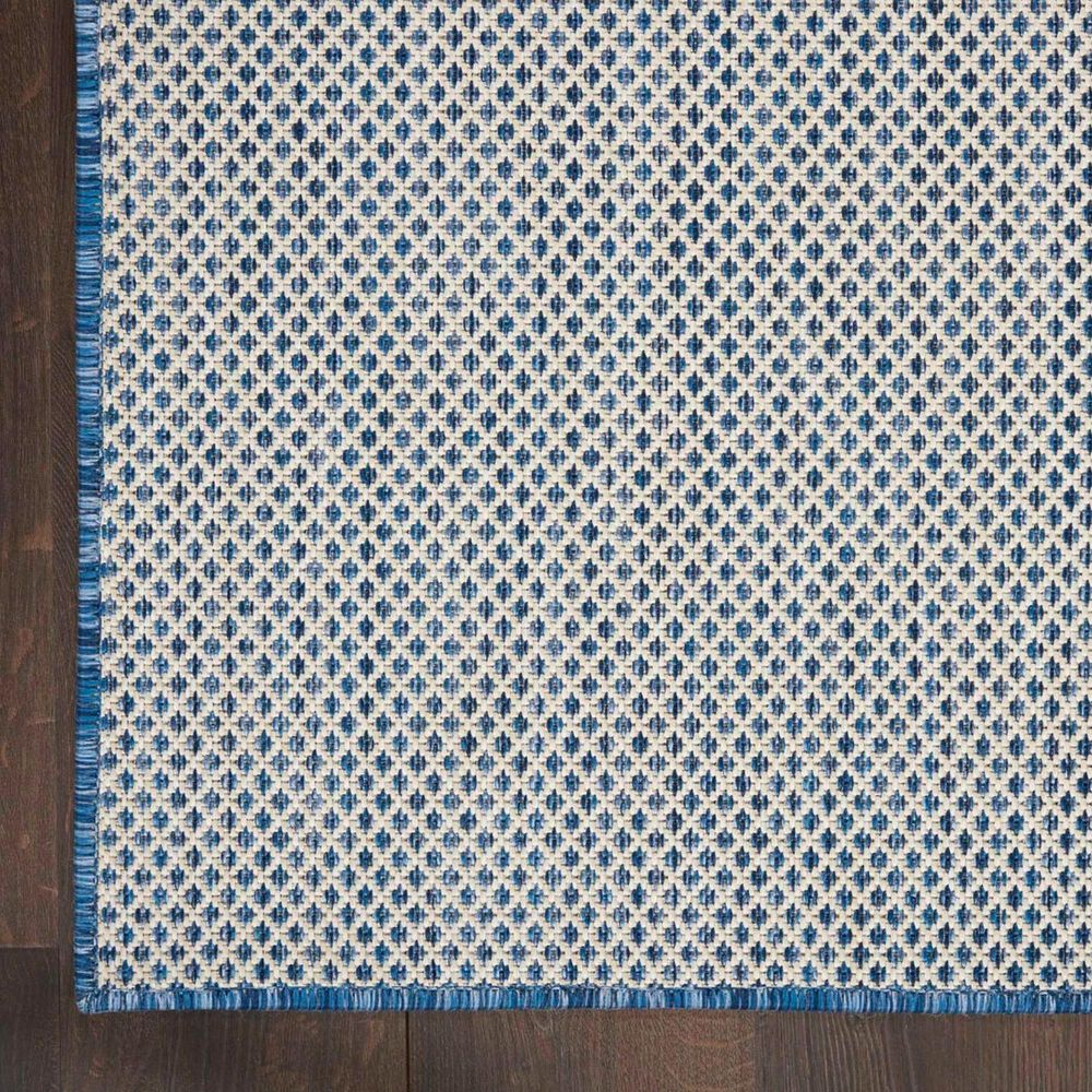 Nourison Courtyard Ivory and Blue 2&#39; x 3&#39; Indoor/Outdoor Area Rug, , large