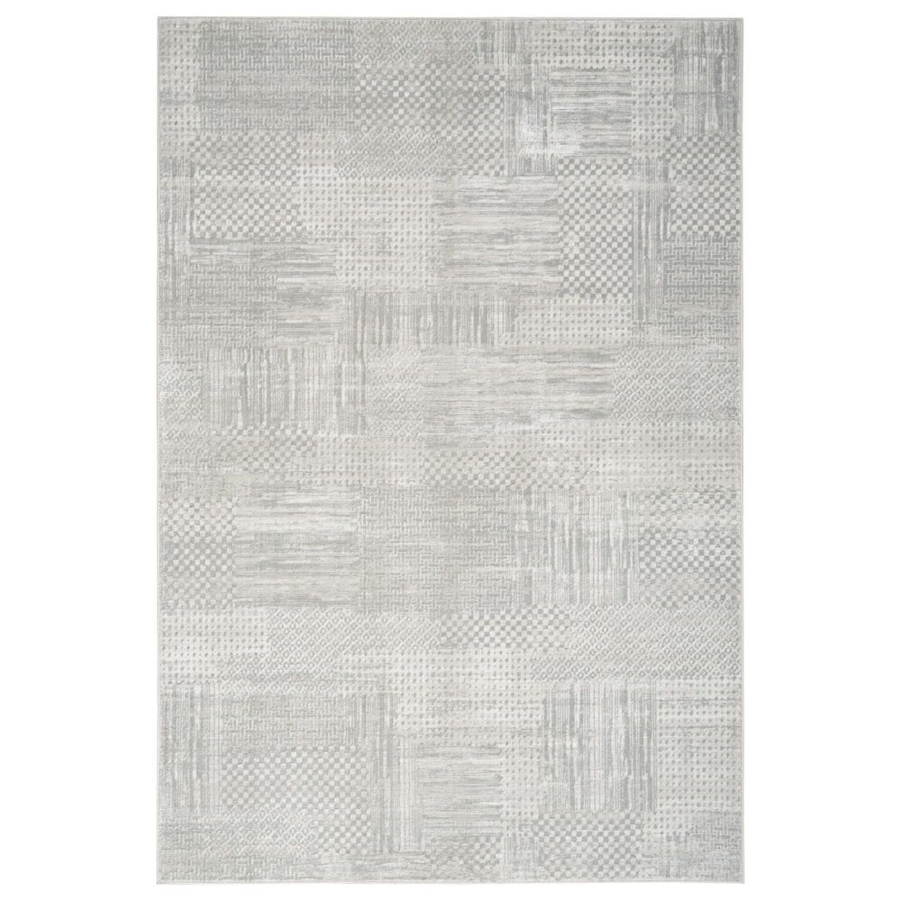 Nourison Glitz GLZ09 Silver and Grey 3"11" x 5"11" Area Rug, , large