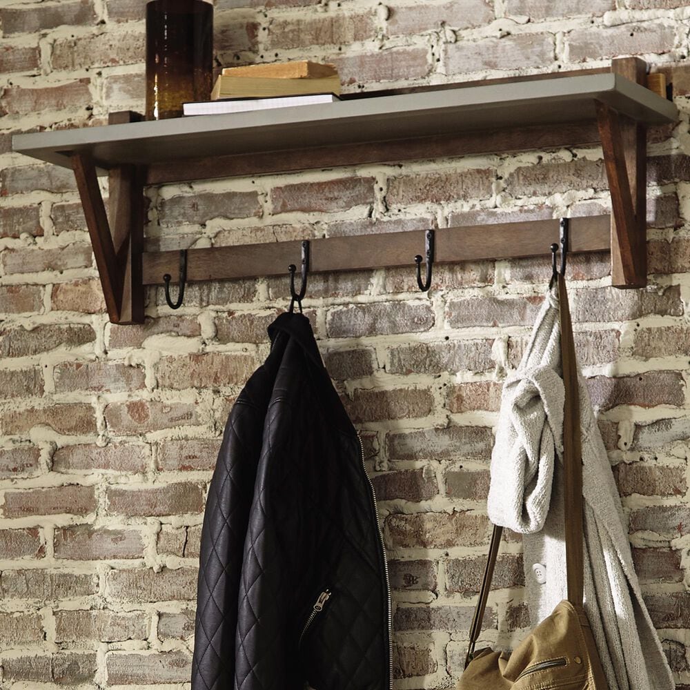 Timberlake Brookside 40&quot; Entryway Coat Hook in Light Gray and Brown, , large